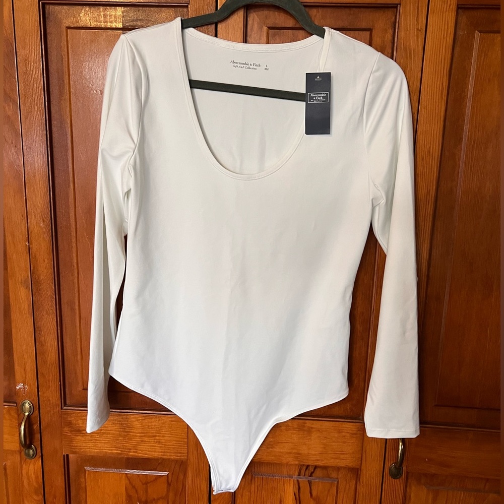 Abercrombie and Fitch Soft AF White Bodysuit Large